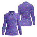 Neon Middle Finger Purple Golf Shirt, Funny Golf Shirt, Ladies Golf Polos, Cool Golf Gift