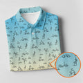 Stickman Couple Blue Orange Fun Womens Golf Shirts, Ladies Sleeveless Tops, Ladies Golf Polos