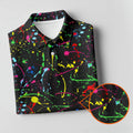 Neon Paint Splatter Pattern Hawaiian Golf Shirt, Golf Shirts For Men, Polo Shirts For Men