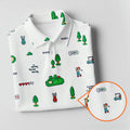Retro Video Game Golf Theme Hawaiian Golf Shirt, Women's Golf Tops, Ladies Golf Shirts