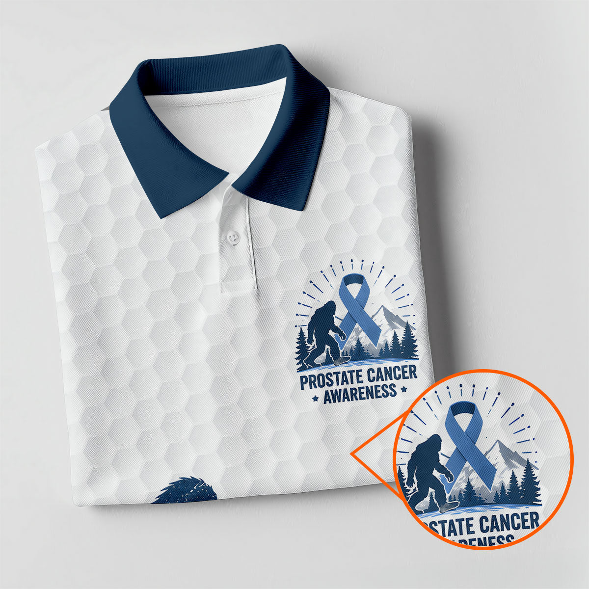 Bigfoot Prostate Cancer Awareness Polo Shirt, Mens Golf Polo, Printed Golf Shirts