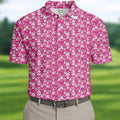 FREE SOCKS Pink Breast Cancer Golf Shirt, Funny Men Golf Shirt, Cancer Awareness Shirt, Golfing Apparel
