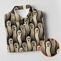 Halloween Ghost Pattern Golf Polo Shirt, Men's Golf Shirts, Hawaiian Golf Shirt
