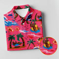 Pink Bigfoot Aloha Beach Vacation Golf Shirt, Mens Golf Polo, Printed Golf Shirts