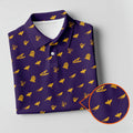 Purple Gravestone Bat Halloween Pattern Polo Shirt, Golf Polo For Women, Ladies Golf Top