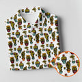 Cute Potted Cactus Pattern Golf Polo Shirt, Ladies Golf Tops, Women's Golf Polo