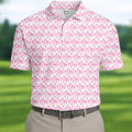 Pink Ribbon Breast Cancer Men Golf Shirt, Breast Cancer Awareness Shirt, Golf Gifts For Men
