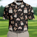 Coquette Halloween Cowboy Ghost Black Fun Golf Shirts For Men, Polo Shirts For Men, Golfing Apparel