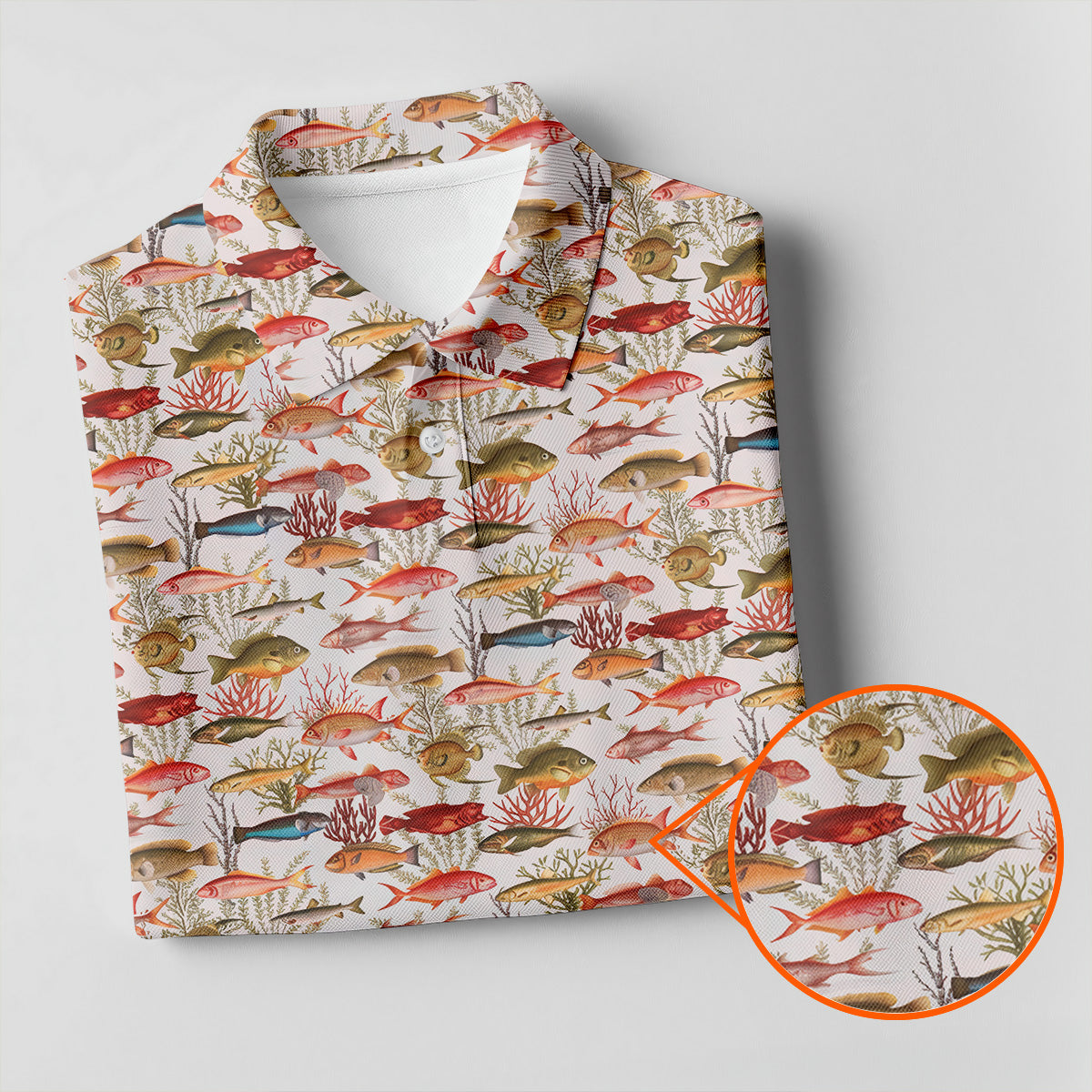Sea Ocean Fish Men's Golf Polo Shirt, Funny Golf Shirt, Gift For Golfers