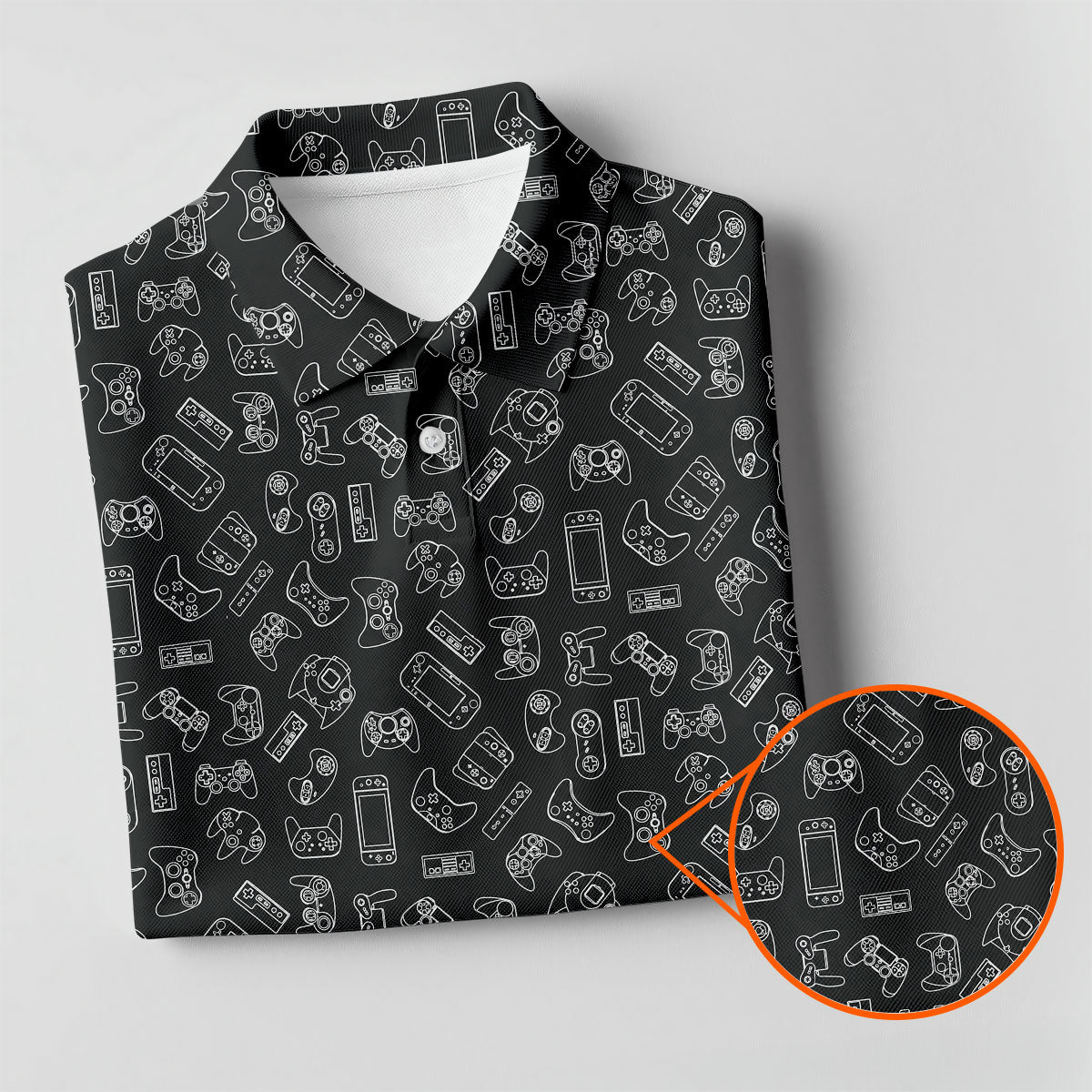 Video Game Controller Seamless Pattern Hawaiian Golf Shirt, Women's Golf Tops, Ladies Golf Shirts