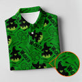 Green Witch Bubble Pattern Halloween Polo Shirt, Polo Shirts For Men, Men's Golf Shirt