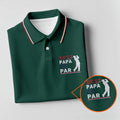 Green Best Papa By Par Embroidered Golf Polo Shirt, Golf Shirts For Men, Printed Golf Shirts