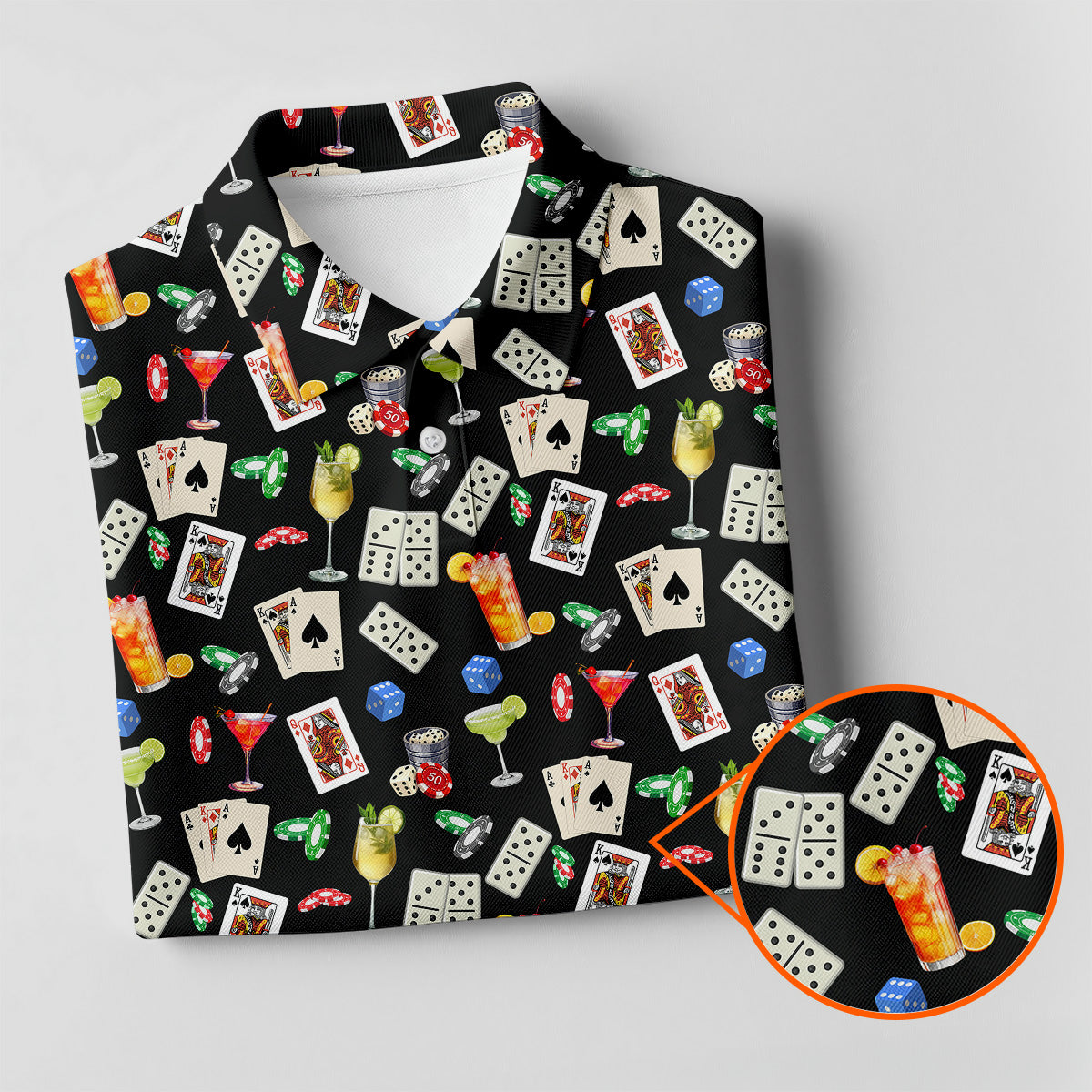 Slot Machine Lucky Shirt, Fun Men's Golf Polos, Hawaiian Golf Shirts, Golfing Apparel