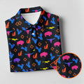 Neon Desert Cactus Buffalo Hawaiian Golf Shirt, Mens Golf Polo, Printed Golf Shirts