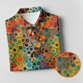Vibrant Overlapping Dot and Circle Design Hawaiian Golf Polo, Golf Tops For Women, Golfing Apparel