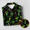 Mushroom And Skull Neon Pattern Hawaiian Golf Shirt, Men's Funny Golf Shirts