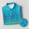 Stick Figure Couple Ombre Fun Womens Golf Shirts, Unique Gift For Golfer, Ladies Golf Polos