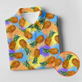 Watercolor Pineapple Tropical Pattern Design Hawaiian Golf Shirt, Golf Shirts For Men, Polo Shirts For Men