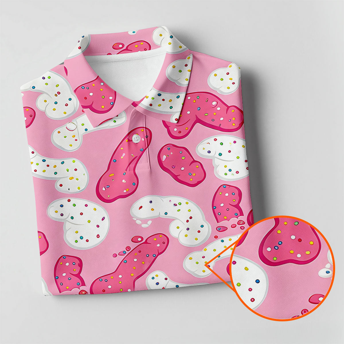 Funny Pink Frosted Cookie Adult Golf Shirt, Women’s Golf Tops, Golf Polo For Women