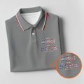 Gray First Dad Now Grandpa Golf Polo Shirt, Mens Golf Polo, Printed Golf Shirts