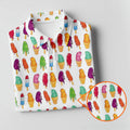 Colorful Ice Cream Pattern Golf Polo Shirt, Golf Tops For Women, Ladies Golf Top