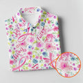 Faith Hope Love Floral Breast Cancer Polo Shirt, Golf Tops For Women, Printed Golf Shirt