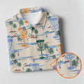 Beach Disc Golf Basket Pattern Polo Shirt, Hawaiian Golf Shirt, Golf Polo Shirts For Men