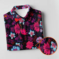 Colorful Hibiscus Tropical Floral Hawaiian Golf Shirt, Summer Vibe Golf Shirts For Men