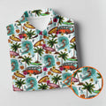 Tropical Trip Big Wave Riders Hawaiian Golf Shirt, Polo Shirts For Men, Golfing Apparel