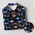 Colorful Dinosaur Hawaiian Golf Shirt, Cute Golf Outfit, Women's Golf Tops, Ladies Golf Shirts