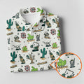 White Desert Golf Icons Pattern Golf Polo Shirt, Women's Golf Polo, Golf Polo Shirt