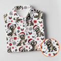 Christmas Raccoon Golfer Santa Hat Golf Polo Shirt, Ladies Golf Shirts, Golf Polo For Women