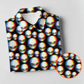 Retro Alien Head Pattern Golf Shirt, Men’s Golf Shirt, Golf Polo Shirts For Men
