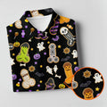 Funny Adult Halloween Cookie Pattern Polo Shirt, Men's Golf Shirt, Printed Golf Shirts