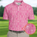 Funny Stick Figure Men's Golf Shirt With Socks Free, Breast Cancer Awareness Gift