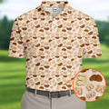 Beige Fun Men's Golf Polos, Cool Golf Polos, Mens Golf Polo Shirts, Golf Gift For Men
