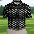 Funny Stick Figure Black And White Men's Golf Polo Shirt, Funny Position Golf Polo, Fun Men Golf Shirts