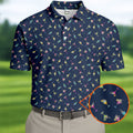 Tropical Cocktail Pinup Pattern Golf Shirt, Mens Golf Apparel, Golf Shirts For Men