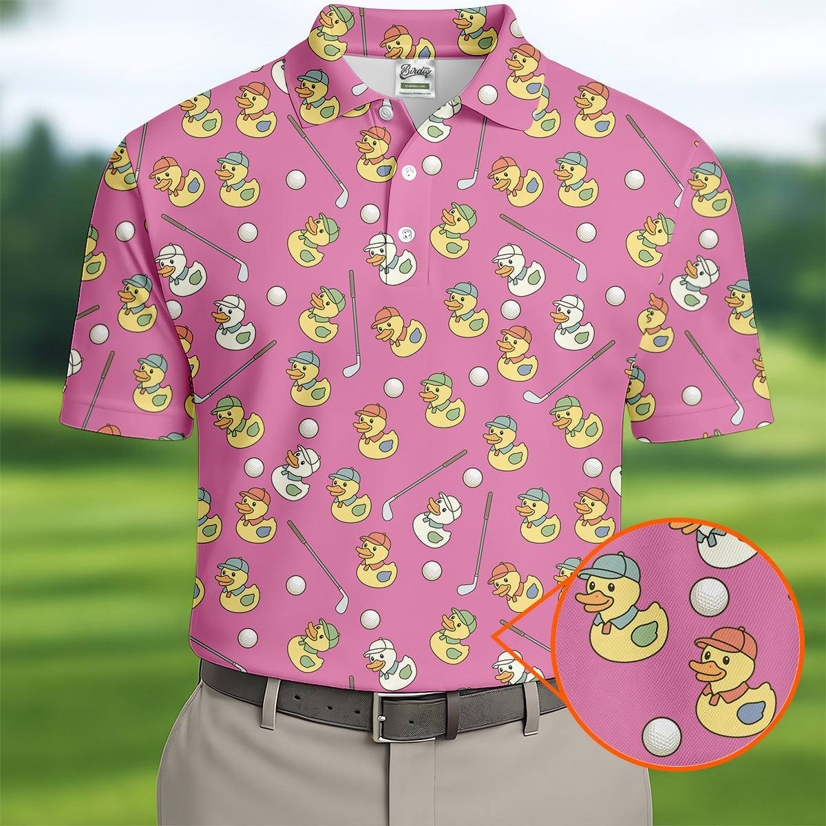 Rubber Duck Golf Polo Shirt, Fun Men's Golf Polos, Hawaiian Golf Shirts, Golfing Apparel