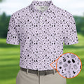 Light Purple Beer Brewing Icons Pattern Polo Shirt, Golf Apparel For Men, Printed Golf Shirts