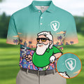 Retro Desert Bearded Golfer Men's Golf Shirt, Hawaiian Golf Shirt, Mens Golf Apparel