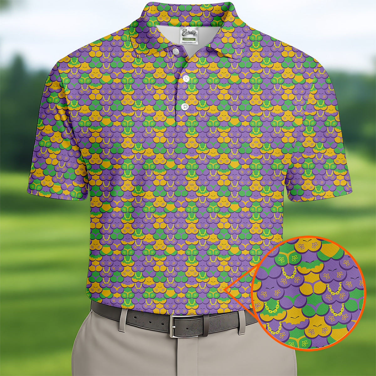 Funny Mardi Gras Adult Humor Men's Golf Polo Shirt, Fun Golf Shirt For Men, Funny Golf Shirt