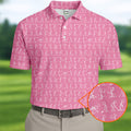 Funny Stick Figure Men's Golf Shirt, Pink Golf Shirt, Golf Shirts For Men, Fun Golf Shirt For Men