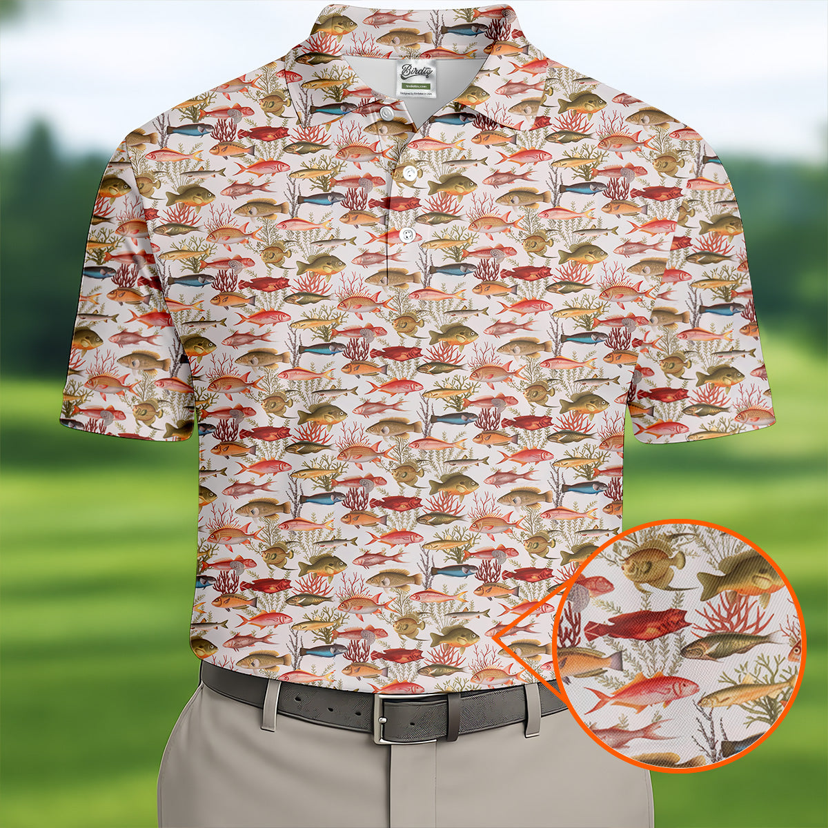 Sea Ocean Fish Men's Golf Polo Shirt, Funny Golf Shirt, Gift For Golfers
