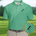 Turf Dad Lawn Mower Logo Cross Pattern Father's Day Golf Shirt, Dad Golf Shirt, Golf Gift For Dad