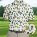 White Desert Golf Icons Pattern Golf Polo Shirt, Hawaiian Golf Shirt, Golf Polo Shirts For Men