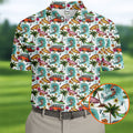 Tropical Trip Big Wave Riders Hawaiian Golf Shirt, Polo Shirts For Men, Golfing Apparel