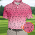 Funny Stickman Men's Pink Golf Polo, Unique Gift For Golfer, Golf Accessories For Men