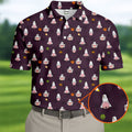 Cute Ghost Butt Halloween Pattern Golf Polo Shirt, Mens Golf Polo, Printed Golf Shirts
