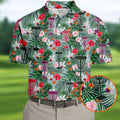 Tropical Disc Golf Basket Floral Polo Shirt, Hawaiian Golf Shirt, Golf Polo Shirts For Men